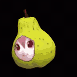 Animated face inside a pear